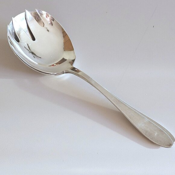 Vintage Reed & Barton EPICURE Silverplate Serving Utensils 9" fork spoon set vin - Picture 9 of 11